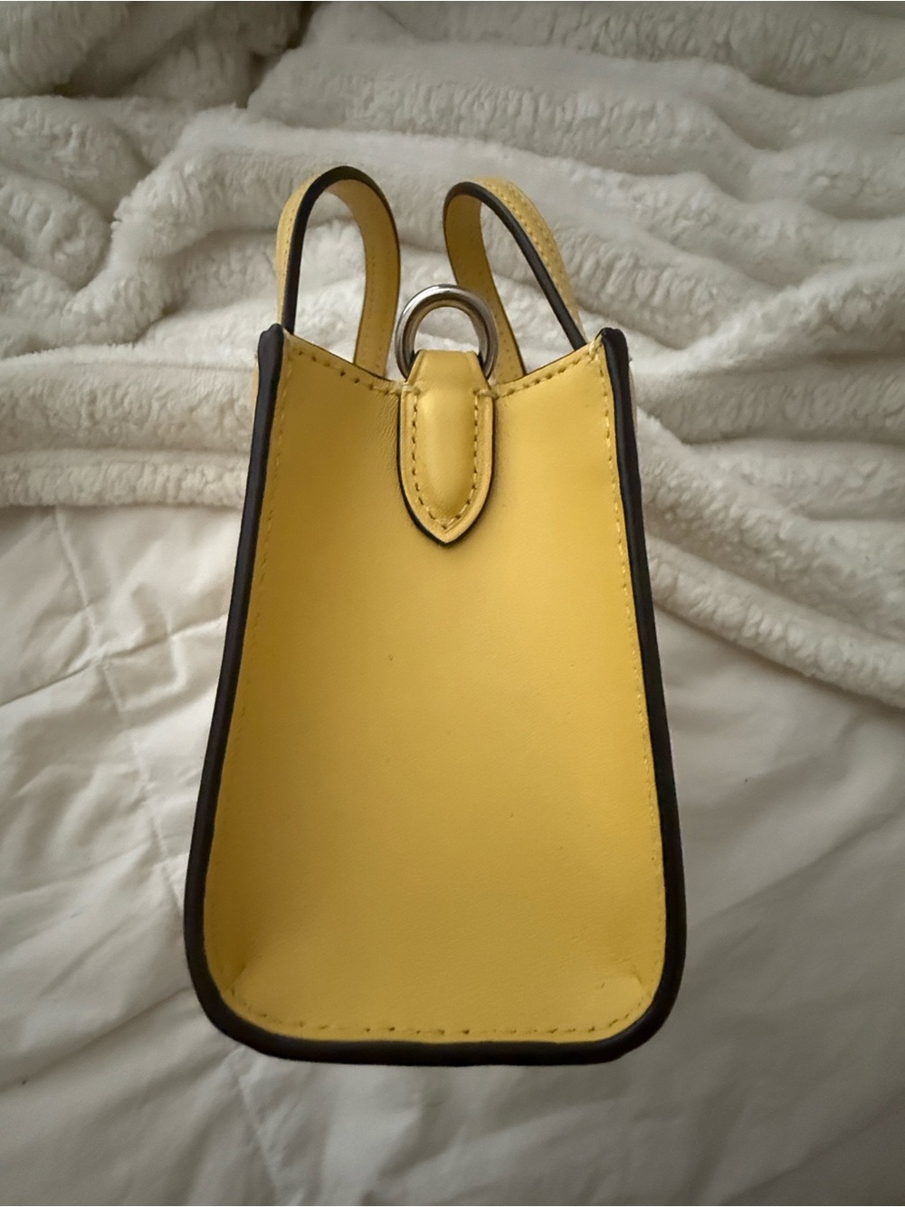 Coach Yellow Leather Mini Tote with Signature 'C' - Picture 9 of 10